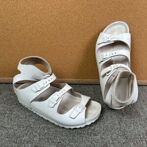 Birkenstock Women's Athens Gladiator Leather Sandal in White Womens EU 36 US 5.5